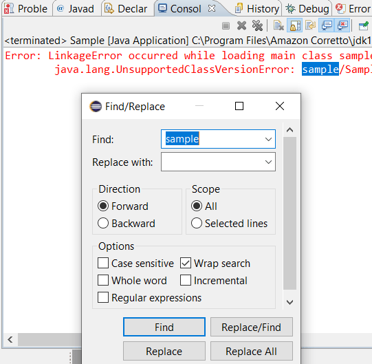Search text in Eclipse Console logs Code2care